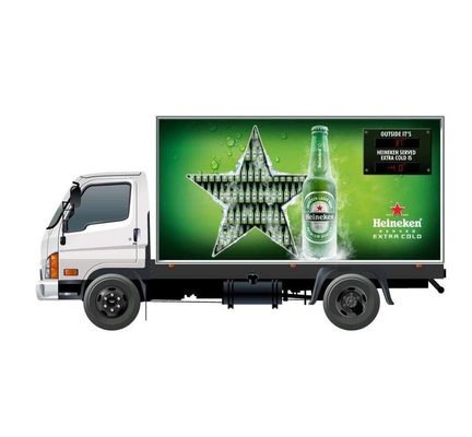 Vehículo móvil Van Truck Mounted de la prenda impermeable de la pantalla de la pantalla LED de P8 PAdvertising