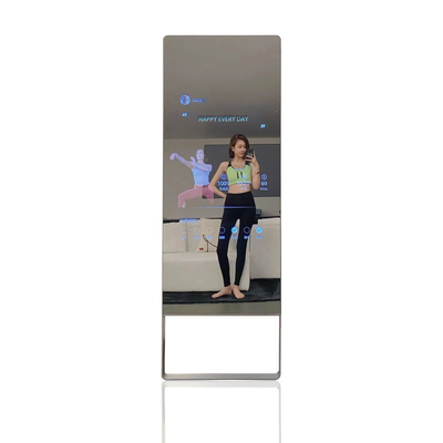 Luces de control de tacto elegantes del LCD que se levantan el espejo portátil del entrenamiento para la aptitud